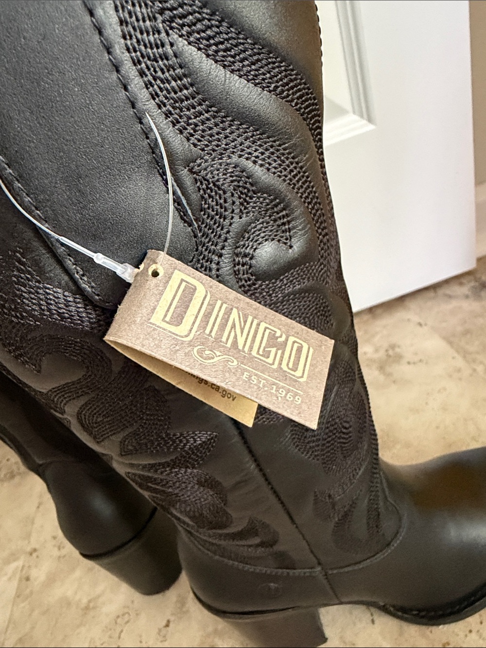 Dingo Hensley Black Women's Western Block Heel Leather Boot size 6 - Picture 6 of 11